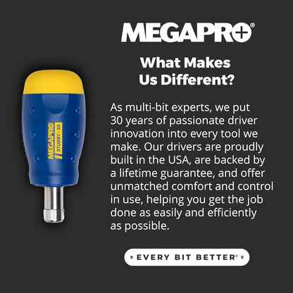 MegaPro 13-in-1 Stubby Multi-Bit Screwdriver