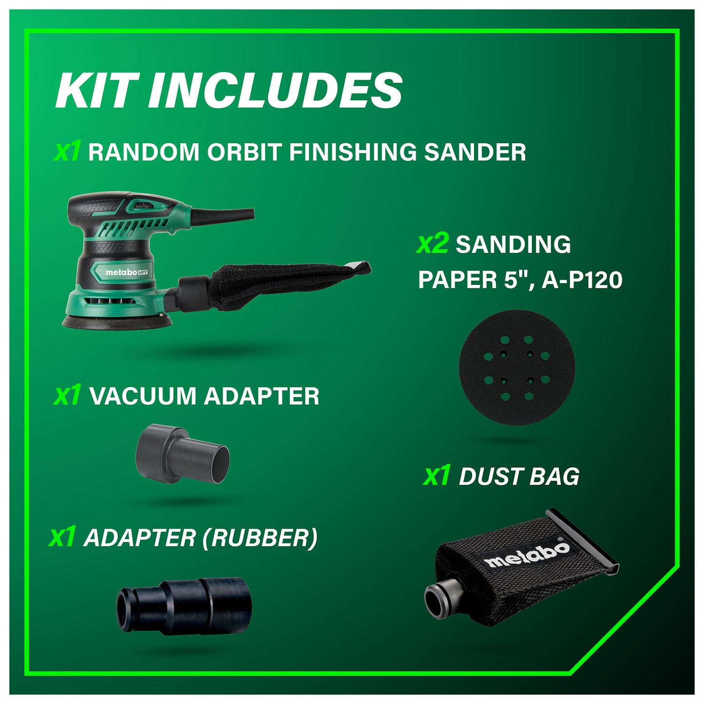 Metabo HPT SV13YST sander kit contents