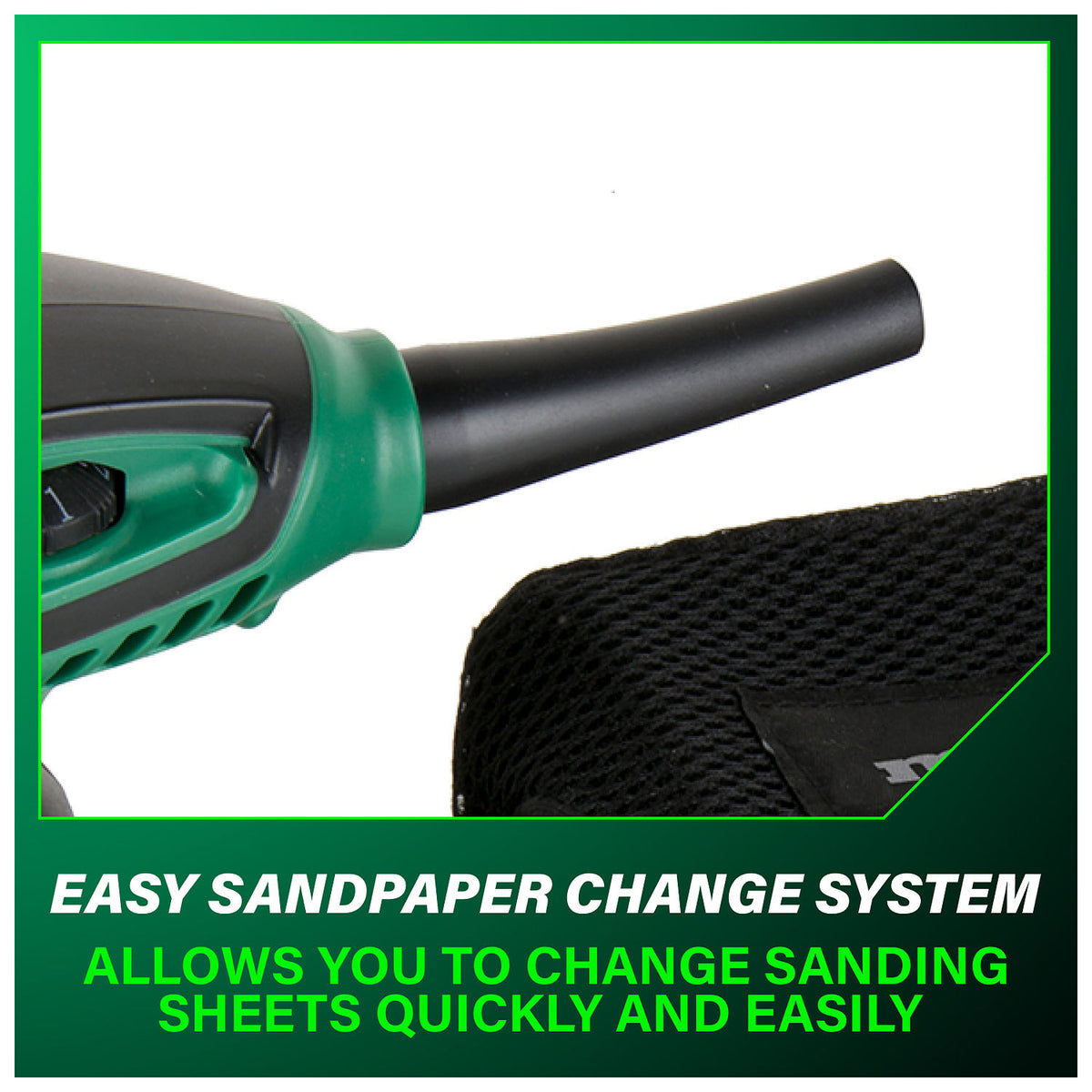Metabo HPT SV13YST hook-and-loop sandpaper change system