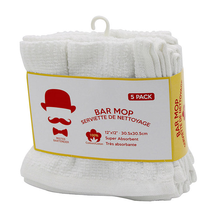 EZ Clean 12in x 12in Cotton Bar Mop Towels - 5pk