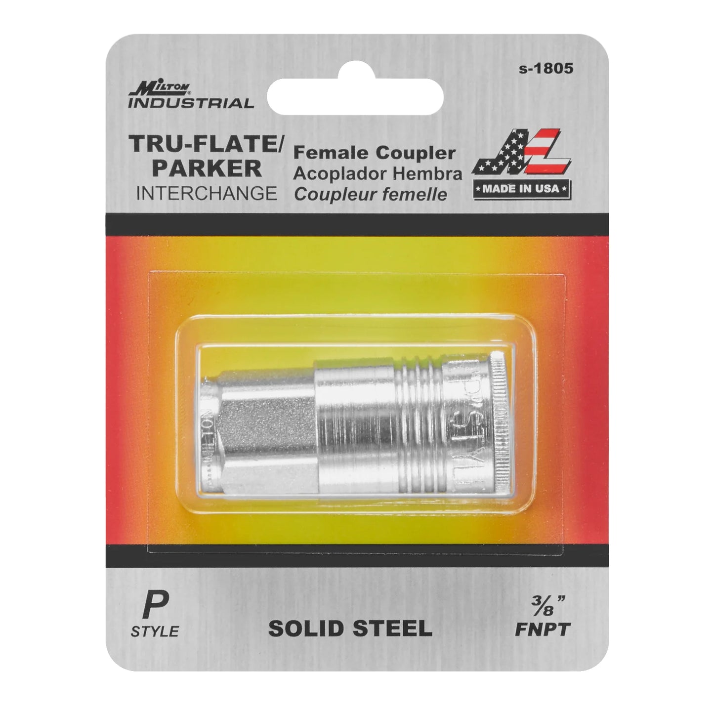 Milton 1/4in FNPT P-Style Air Coupler