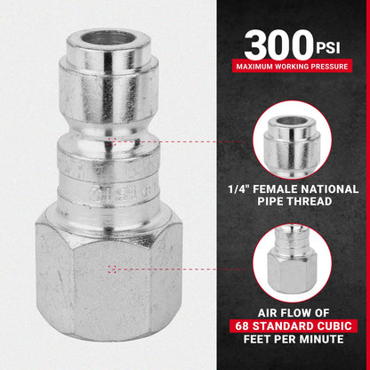 Milton 1/4in FNPT P-Style Female Plugs - 2pk