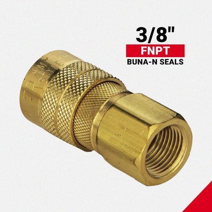Milton 3/8in FNPT M-Style Brass Coupler