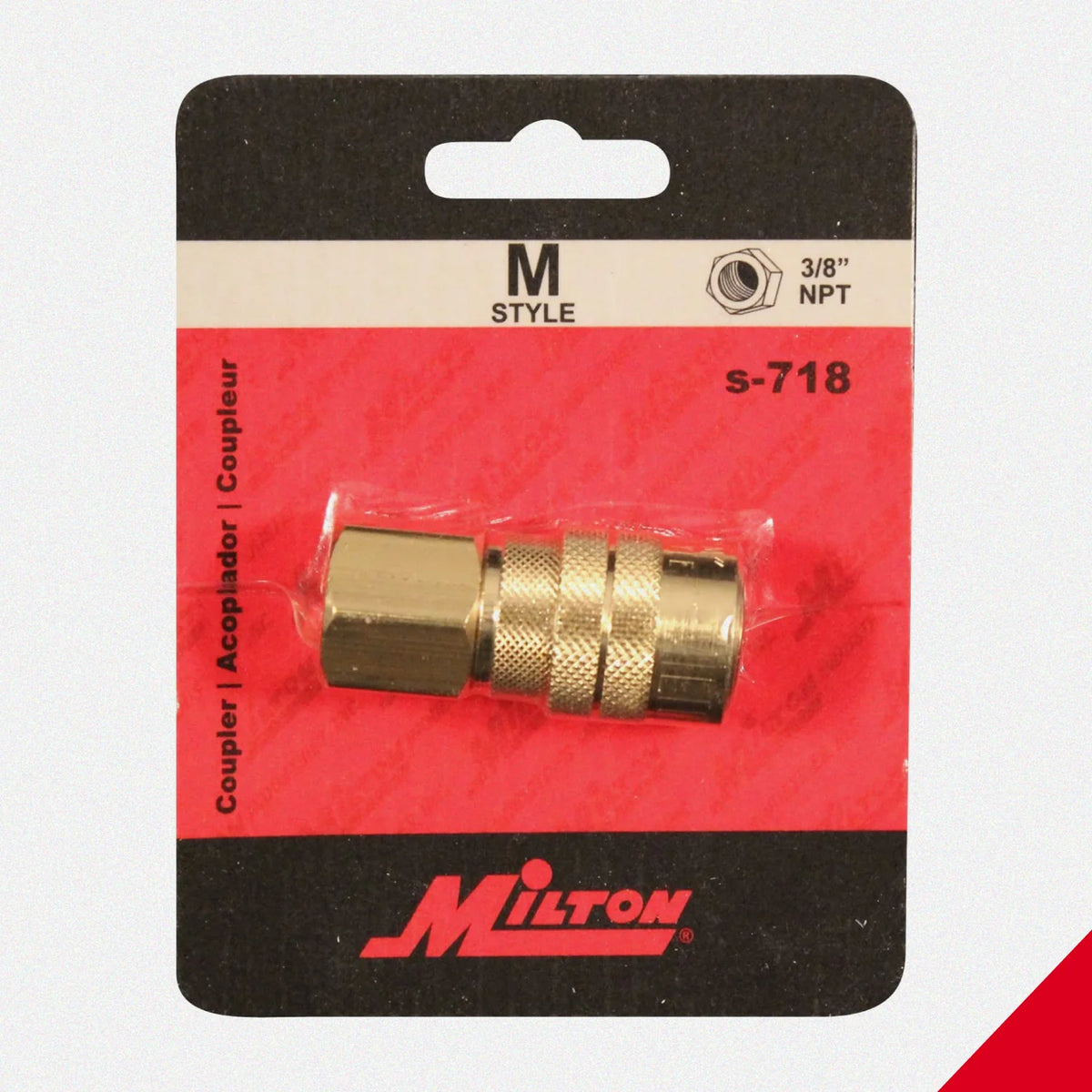 Milton 3/8in FNPT M-Style Brass Coupler
