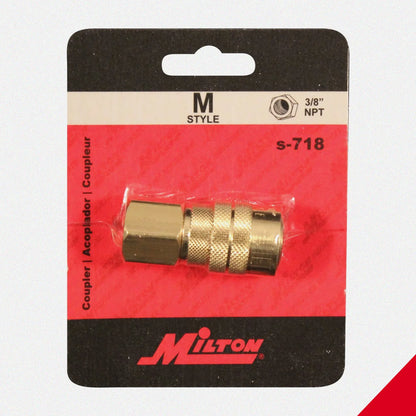 Milton 3/8in FNPT M-Style Brass Coupler