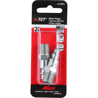 Milton 1/4in MNPT M-Style Plugs - 2pk