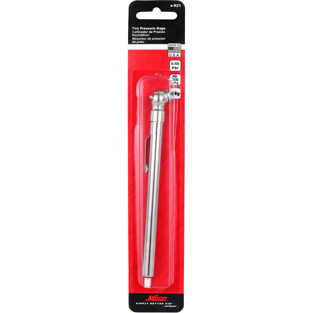 Milton 50 PSI Passenger Tire Pressure Gauge