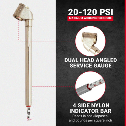 Milton 120 PSI Heavy Duty Dual Head Truck Tire Gauge