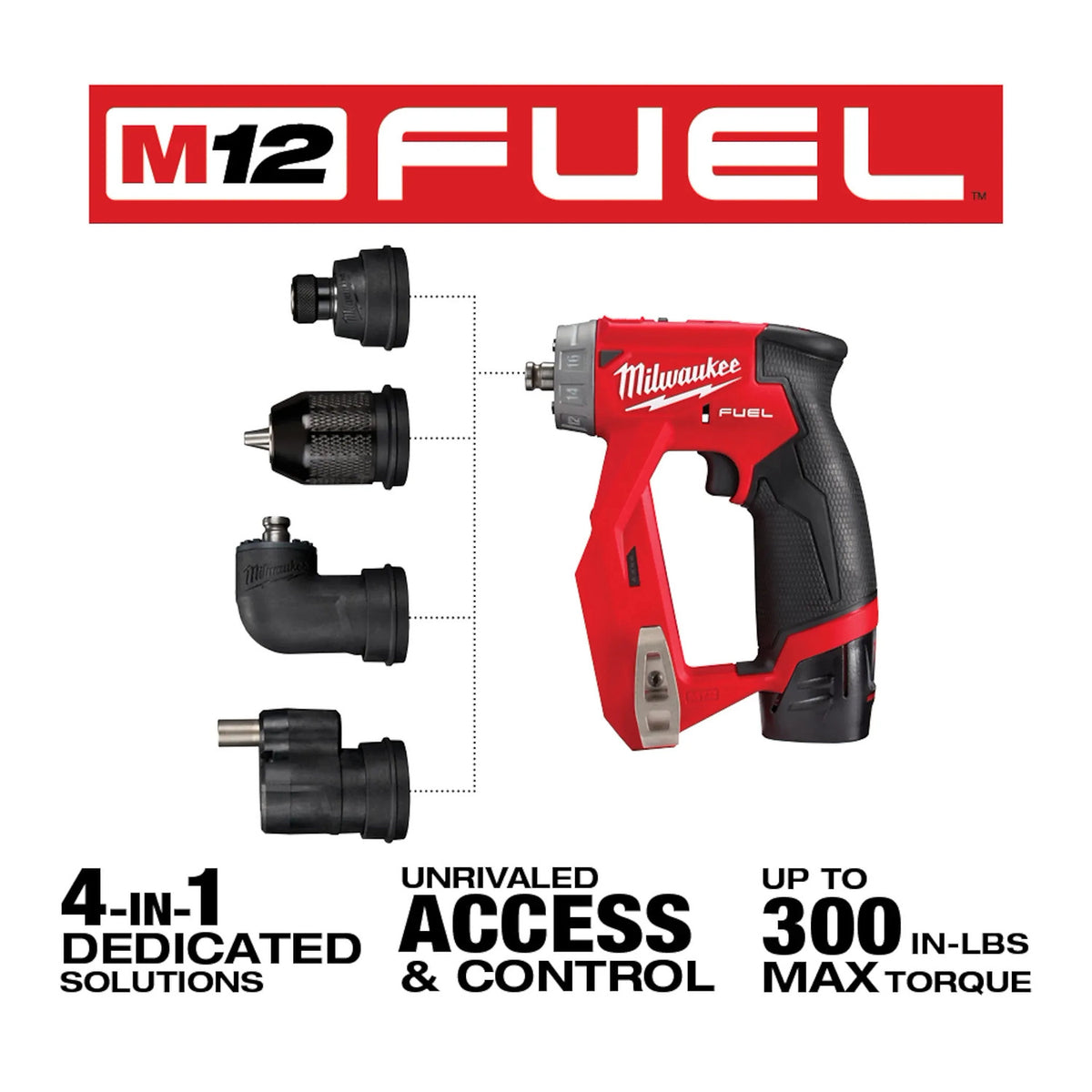 Milwaukee 2505-22 M12 FUEL installation drill/driver four-in-one attachment system