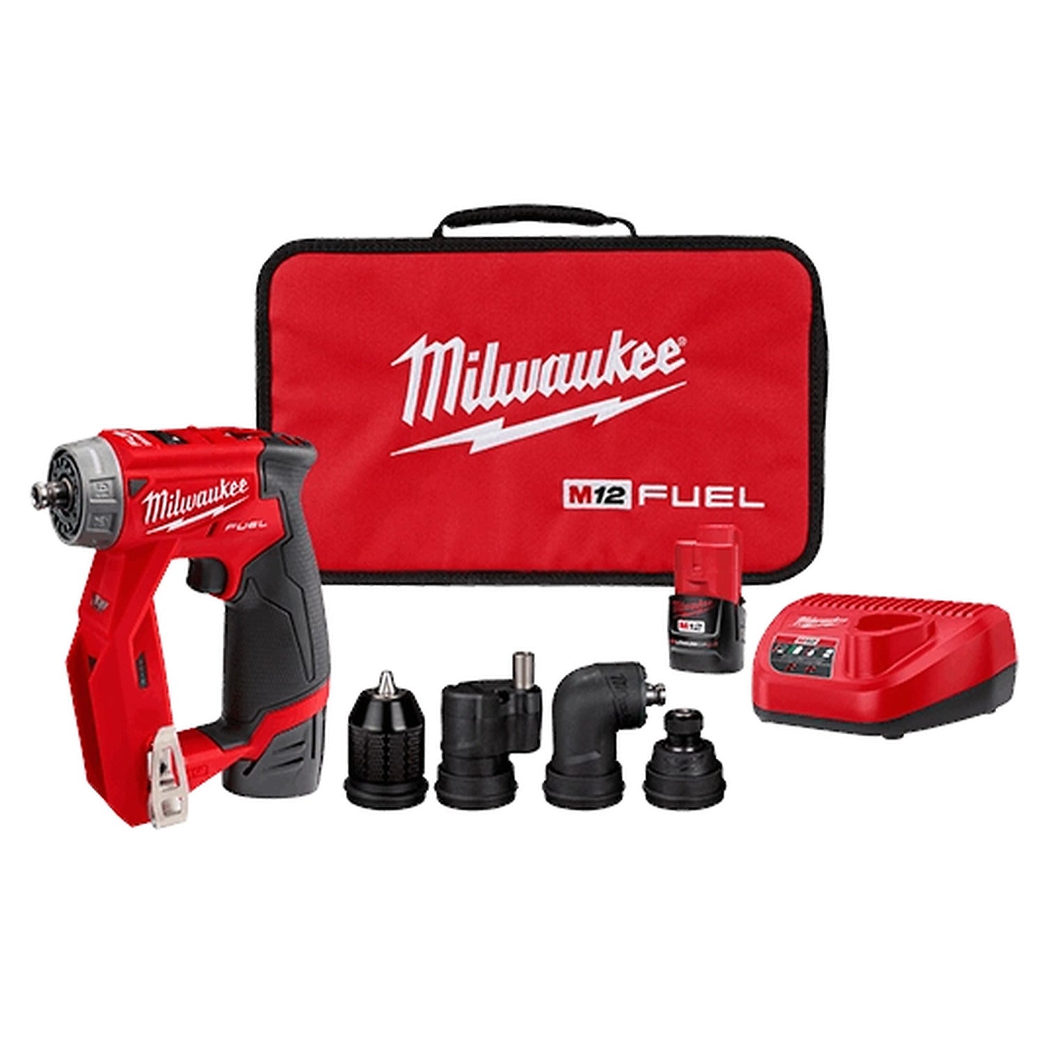 Milwaukee 2505-22 M12 FUEL installation drill/driver complete kit with drill, four heads, batteries, charger and bag