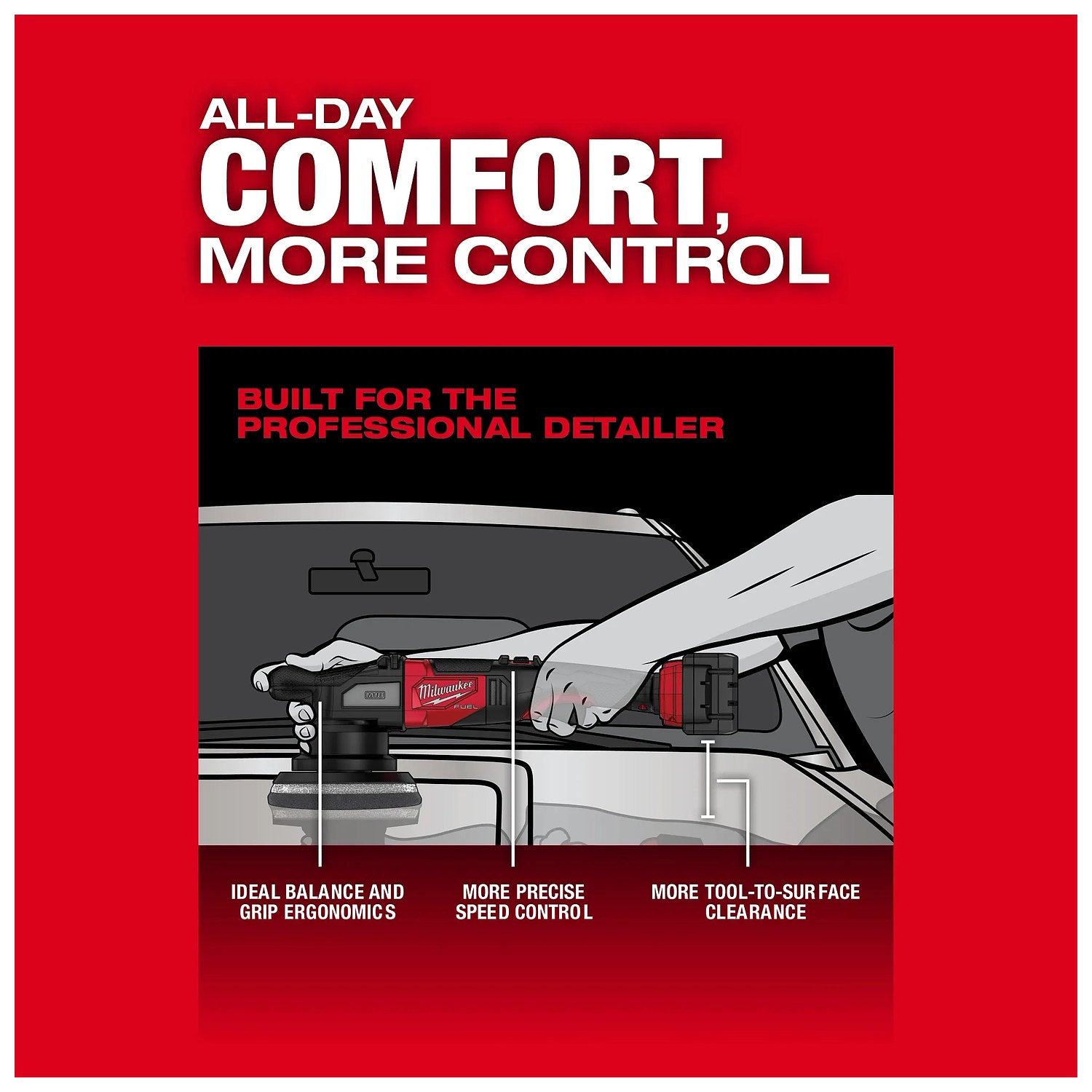 Milwaukee 2685-20 M18 FUEL 21mm Random Orbital Polisher (Tool Only) product image
