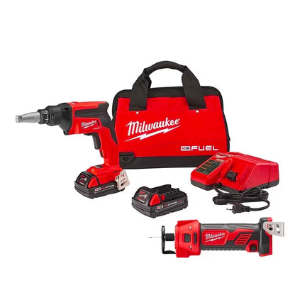 Milwaukee 2866-22CTP M18 FUEL Cordless Drywall Screw Gun Compact Kit with Cut-Out Tool