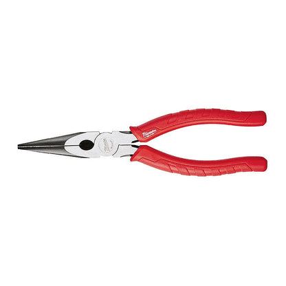 Milwaukee MF48-22-6101 8-inch comfort grip long nose pliers on a white background