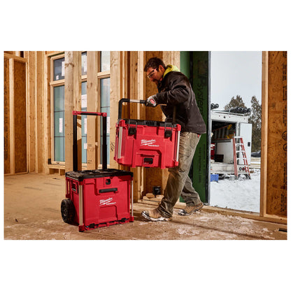 Milwaukee PACKOUT XL Tool Box carried on a jobsite