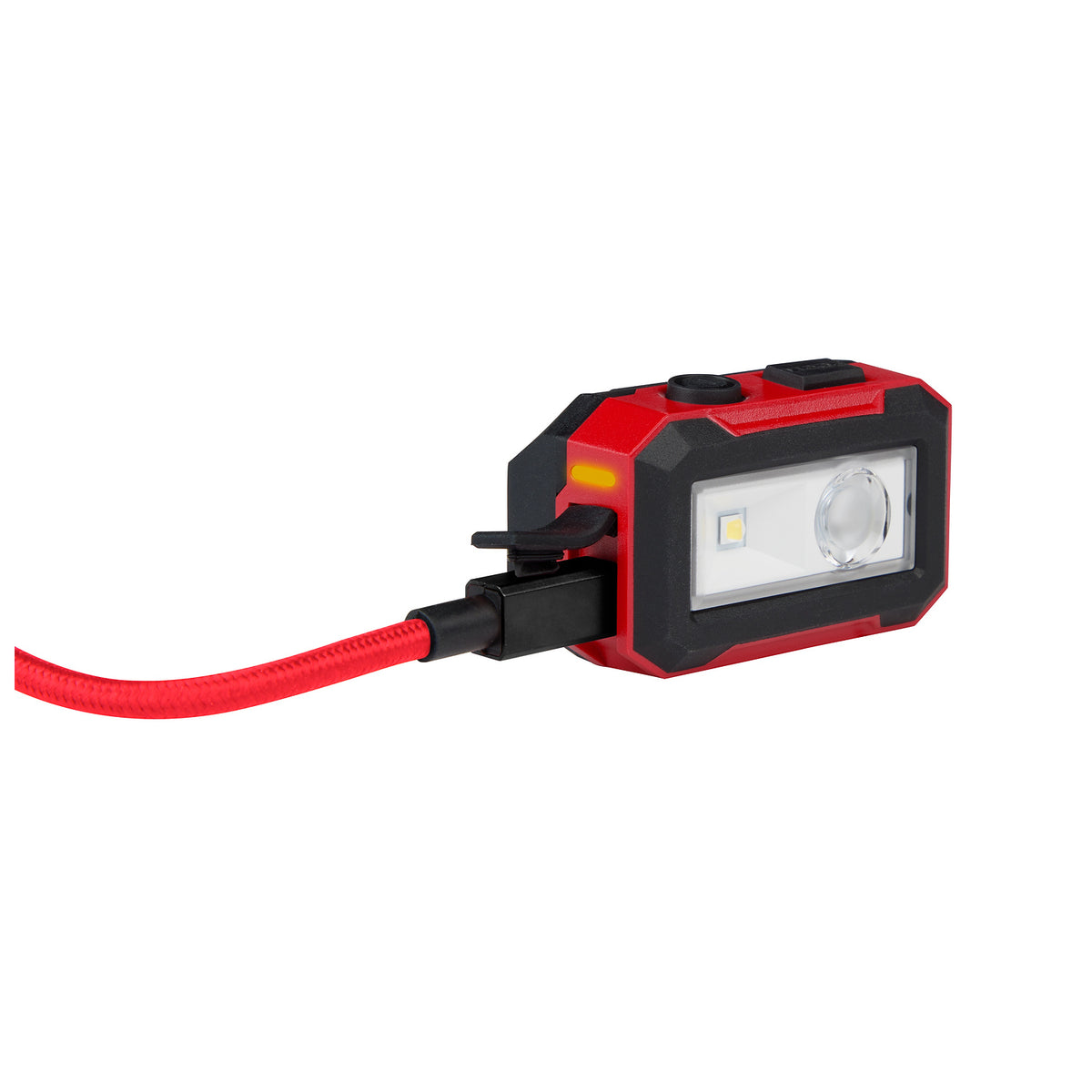 Milwaukee 2012R detachable magnetic task light connected to a USB-C charging cable