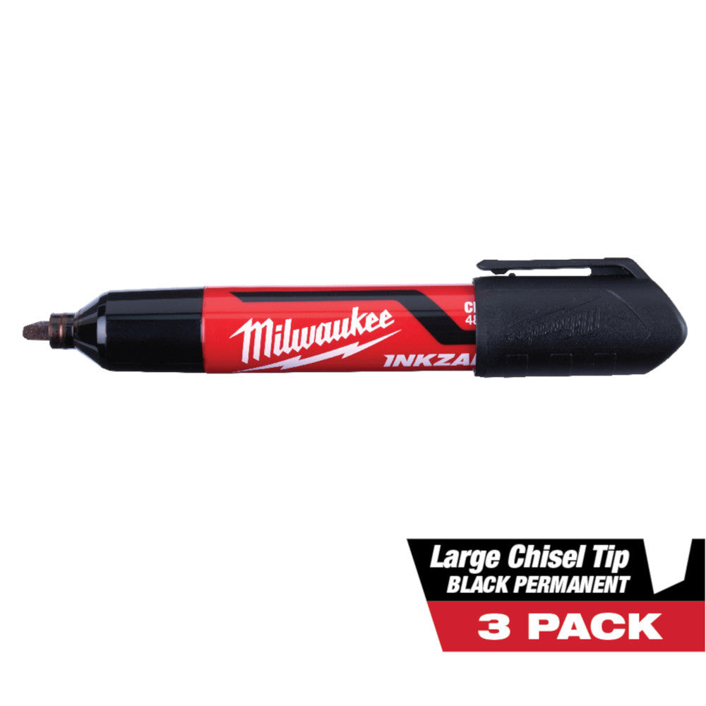 Milwaukee 48-22-3250  INKZALL Large Chisel Tip Black Marker - 3pk