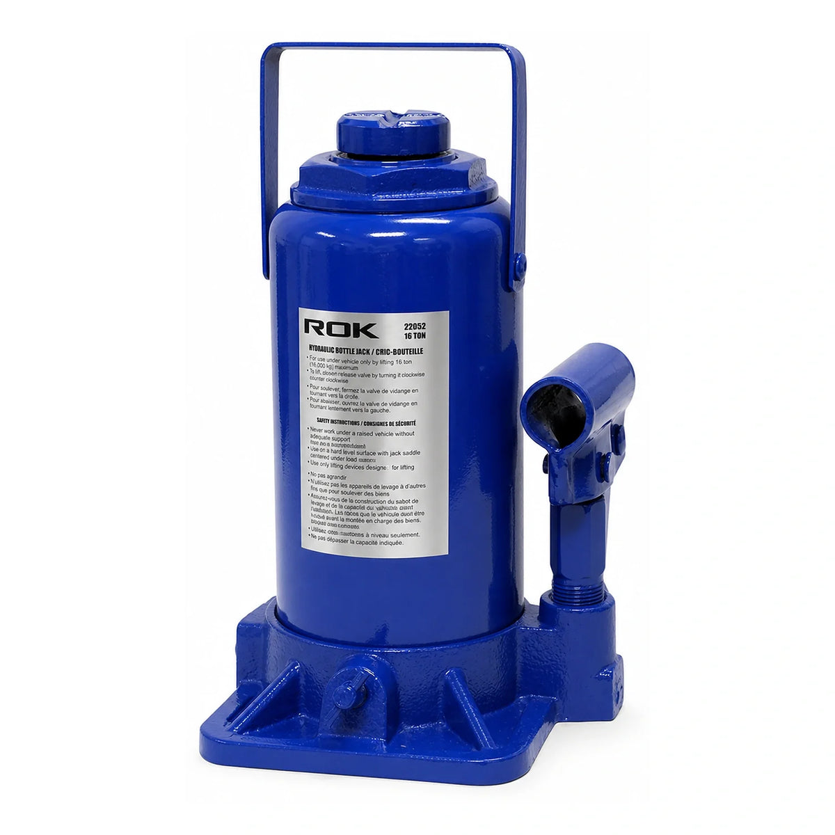 ROK 22052 16-ton hydraulic bottle jack on a white background