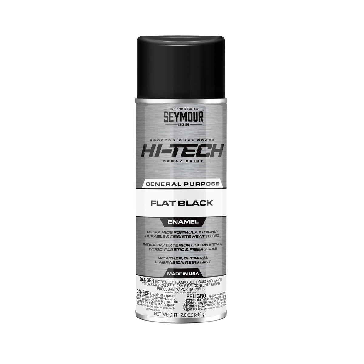 Seymour 12oz Hi-Tech Enamel Spray Paint - Flat Black
