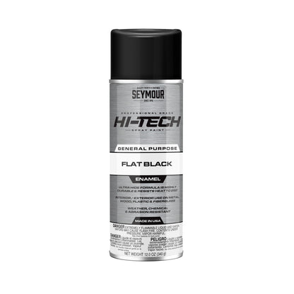 Seymour 12oz Hi-Tech Enamel Spray Paint - Flat Black
