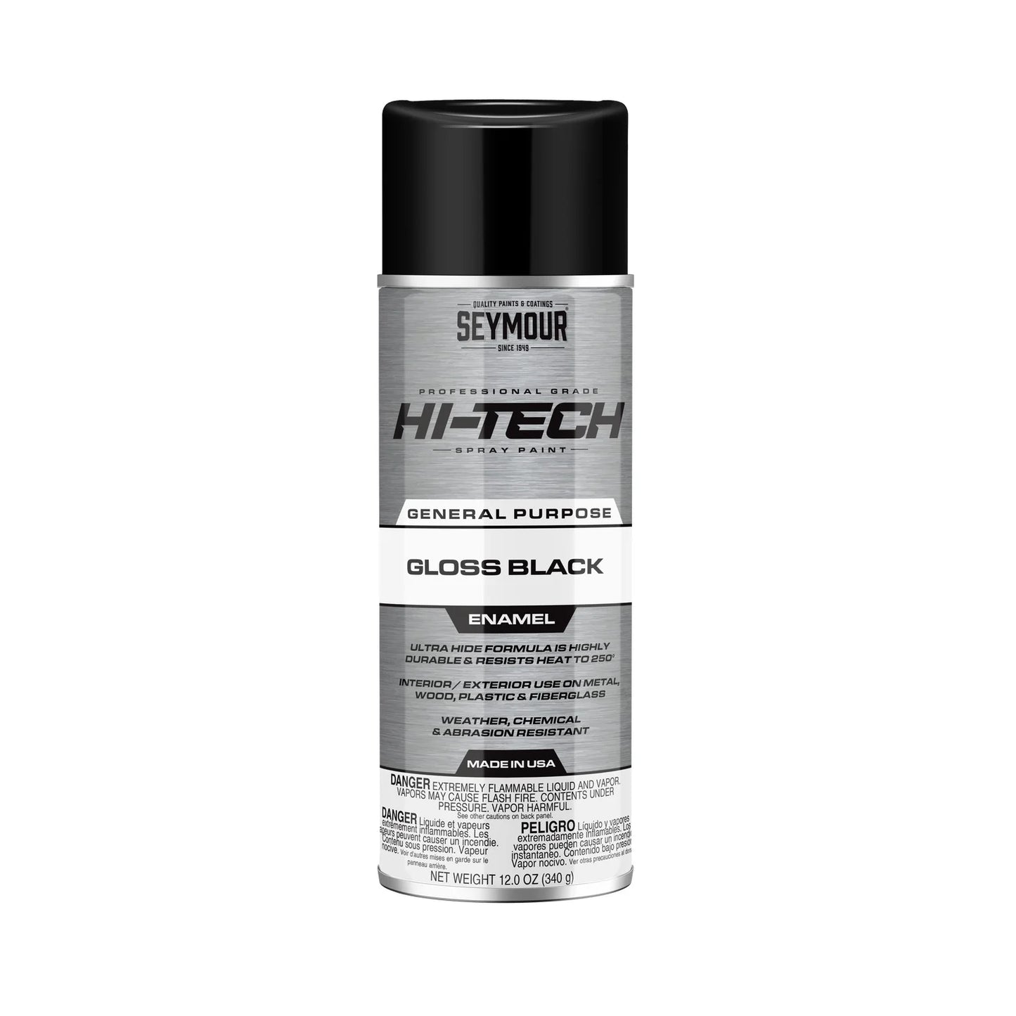 Seymour 12oz Hi-Tech Enamel Spray Paint - Gloss Black