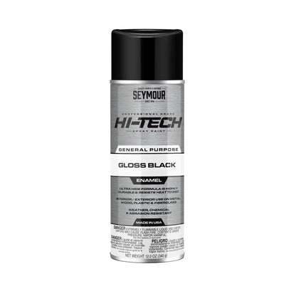 Seymour 12oz Hi-Tech Enamel Spray Paint - Gloss Black