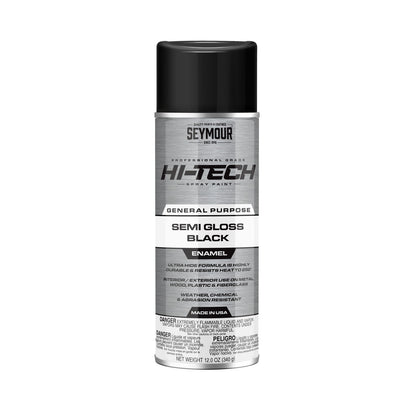 Seymour 12oz Hi-Tech Enamel Spray Paint - Semi Gloss Black