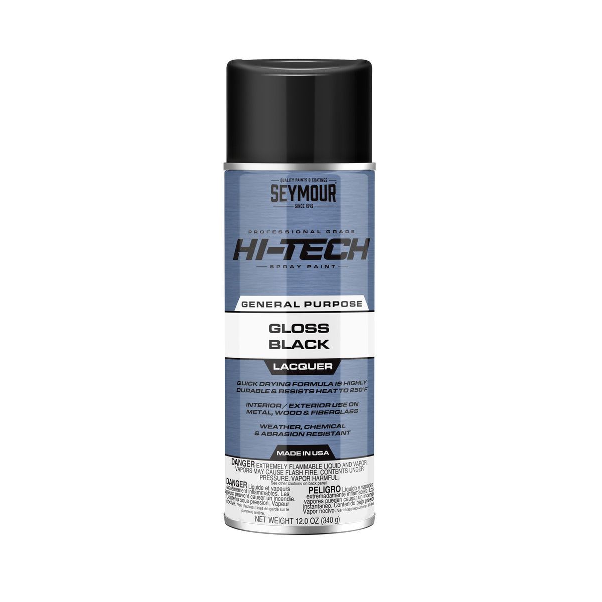 Seymour 12oz Hi-Tech Lacquers Spray Paint - Gloss Black