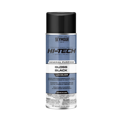 Seymour 12oz Hi-Tech Lacquers Spray Paint - Gloss Black
