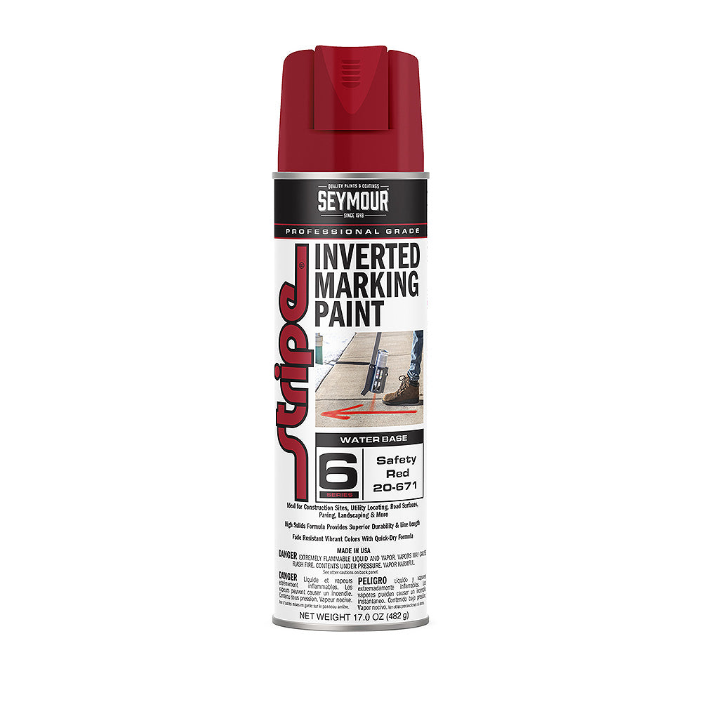 Seymour 17oz Inverted Ground Marking Spray Paint - Safety Red