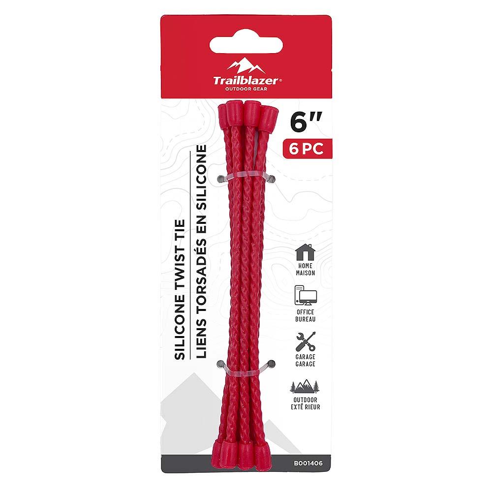 Trailblazer 6in Silicone Twist Ties - 6pk