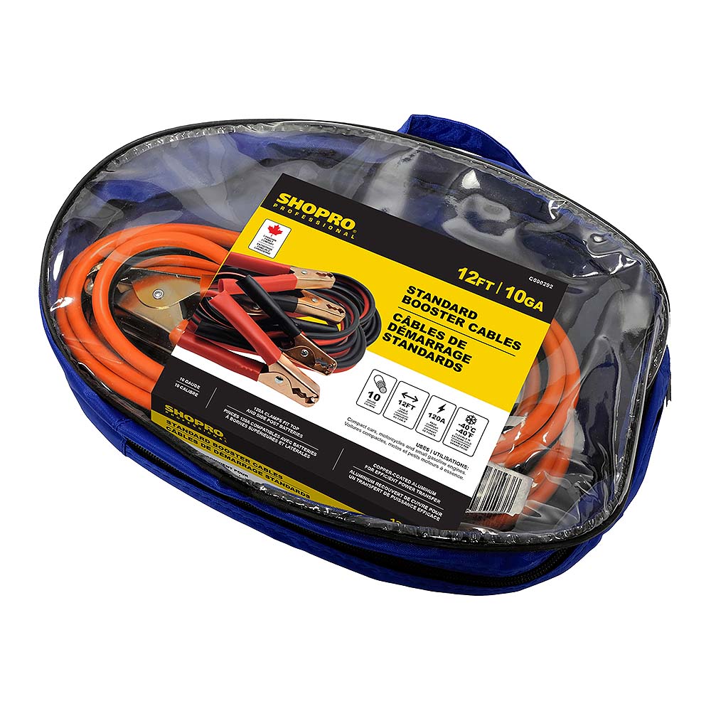 SHOPRO 12' 10 Gauge Booster Cable