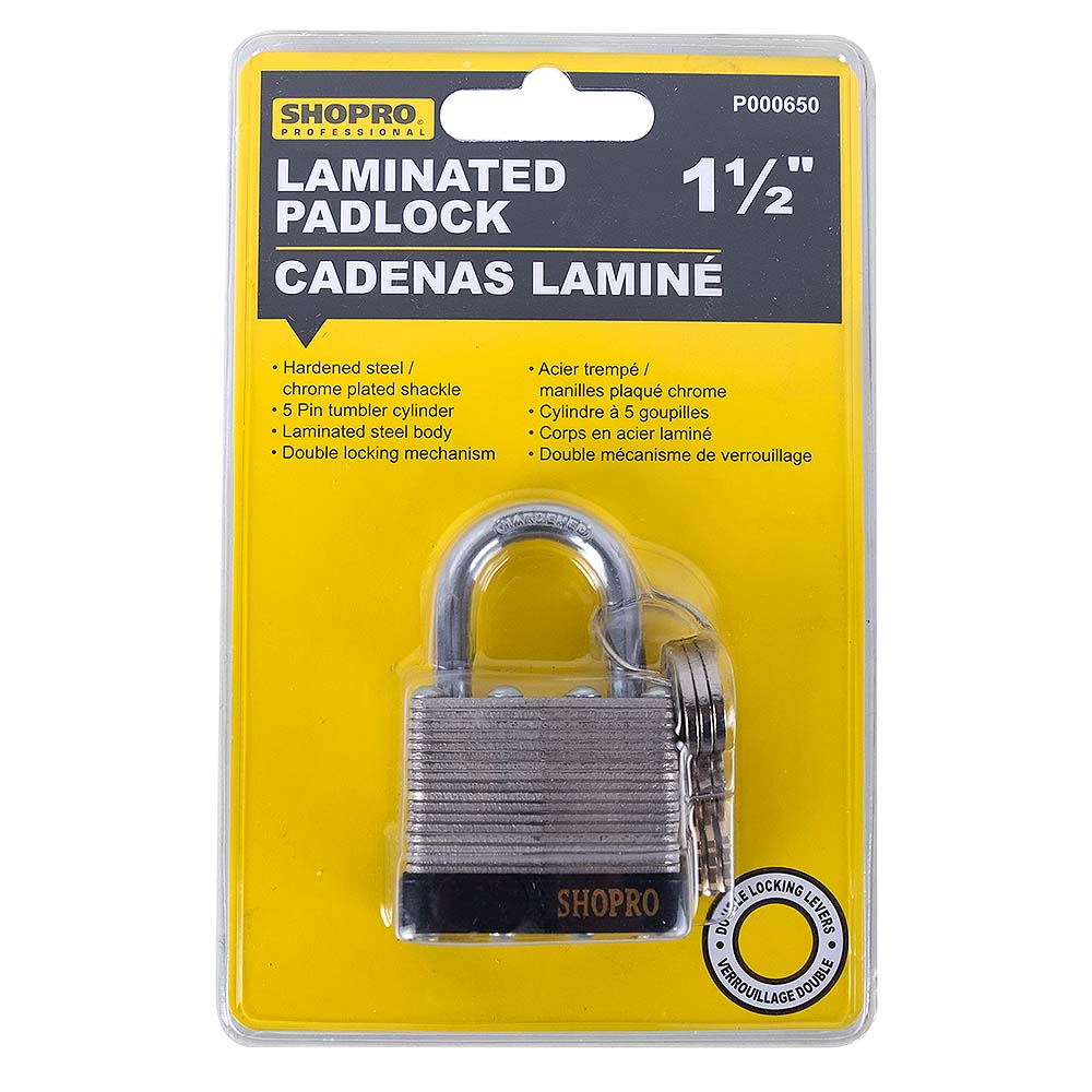 SHOPRO 1-1/2in Laminated Padlock