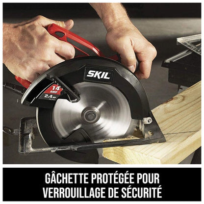 SKIL 5180-01 safety lock guarded trigger feature graphic in French