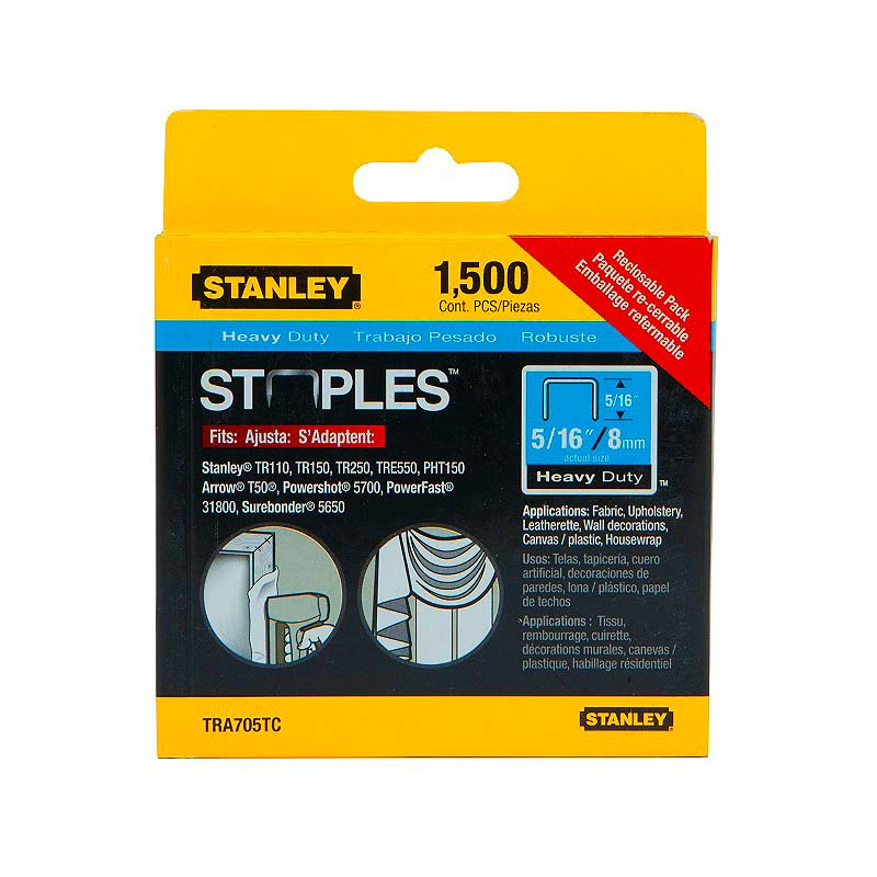 Stanley 5/16in Heavy-Duty Staples - 1,500pk