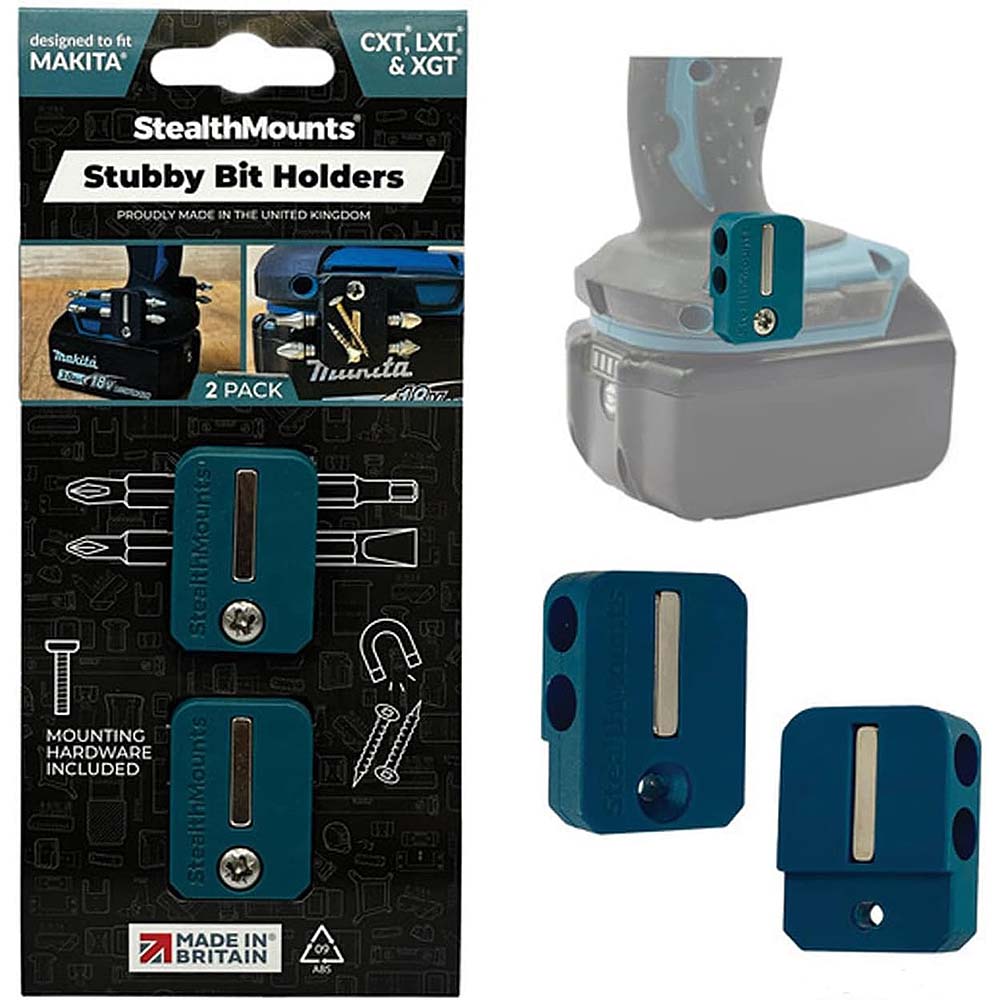 StealthMounts Magnetic Stubby Bit Holder for Makita 18V LXT - 2pk