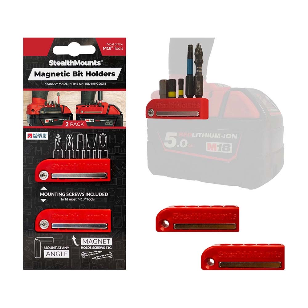 StealthMounts Magnetic Bit Holder for Milwaukee M18 - 2pk