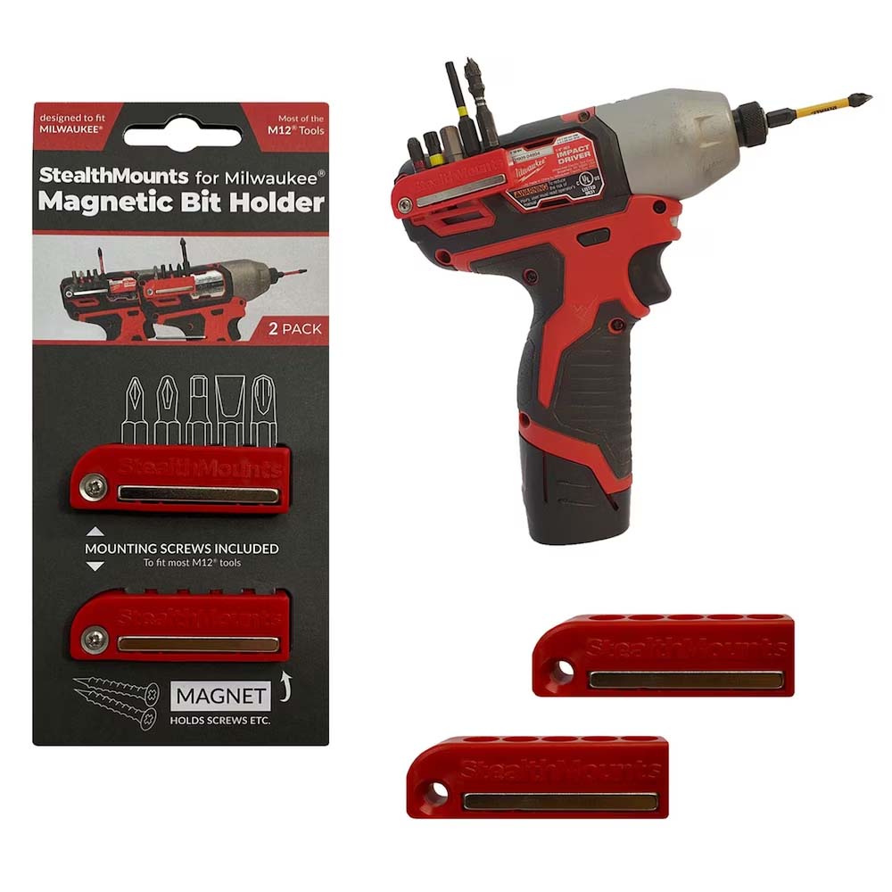 StealthMounts Magnetic Bit Holder for Milwaukee M12 - 2pk