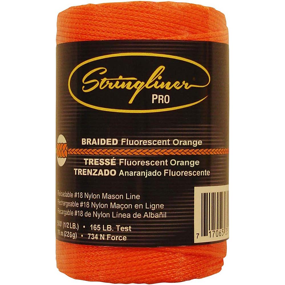 Stringliner 500' Braided Fluorescent Orange Replacement Line Roll