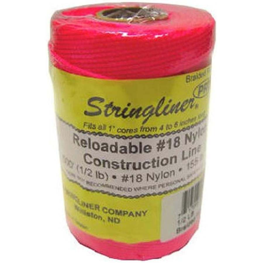 Stringliner 500' Braided Fluorescent Pink Replacement Line Roll