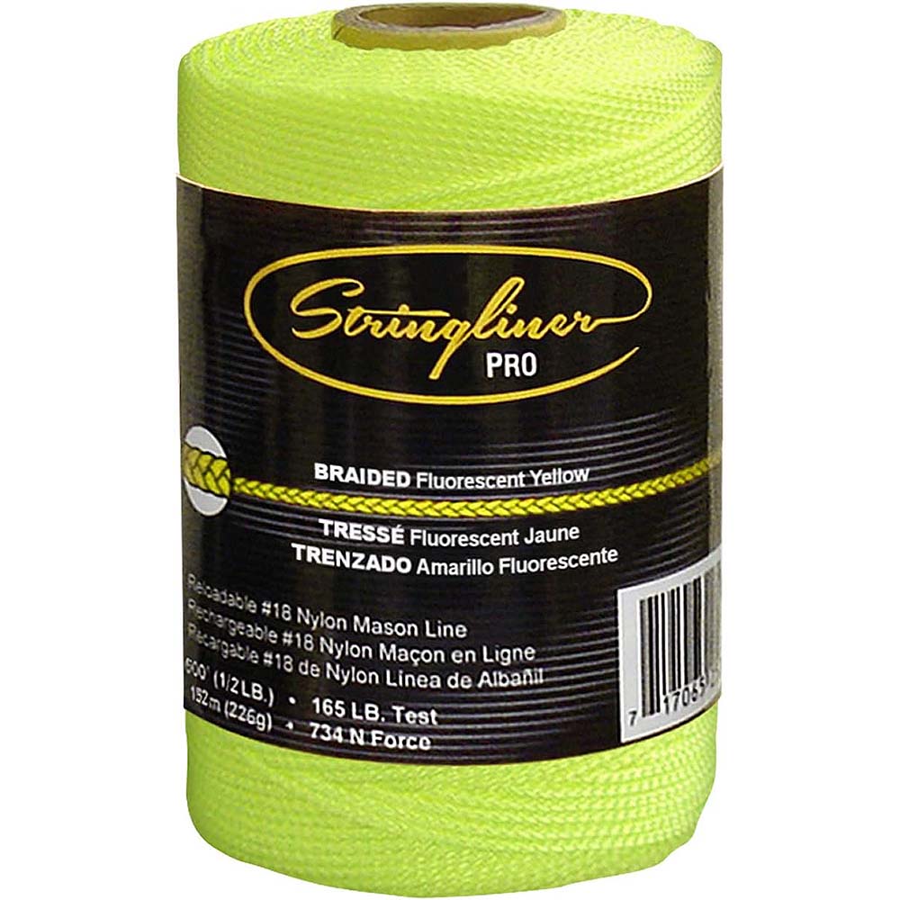 Stringliner 500' Braided Fluorescent Yellow Replacement Line Roll