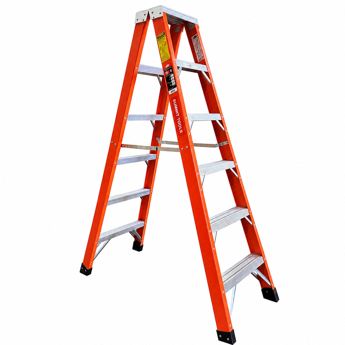 Summit Fibreglass Twin Step Ladder with 300lb Load Capacity