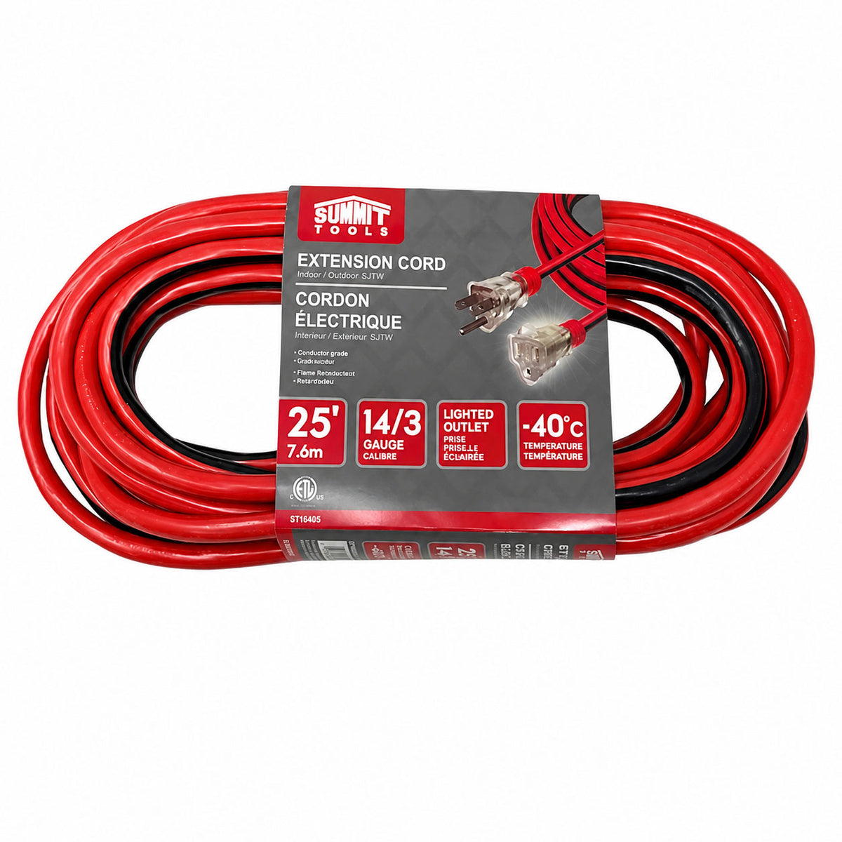 Summit 14/3 Gauge All-Weather Extension Cord with Lighted End
