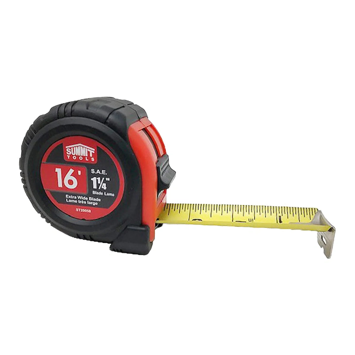Summit Tools ST20058 1-1/4 in x 16 ft SAE tape measure with blade extended