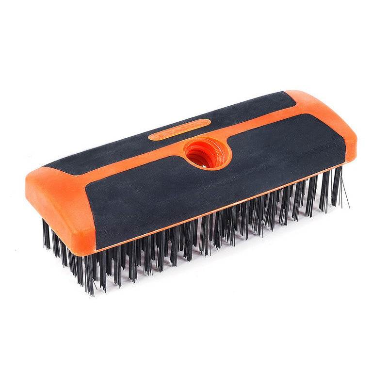 TACTIX 7in Wire Brush with Threaded Pole-Socket