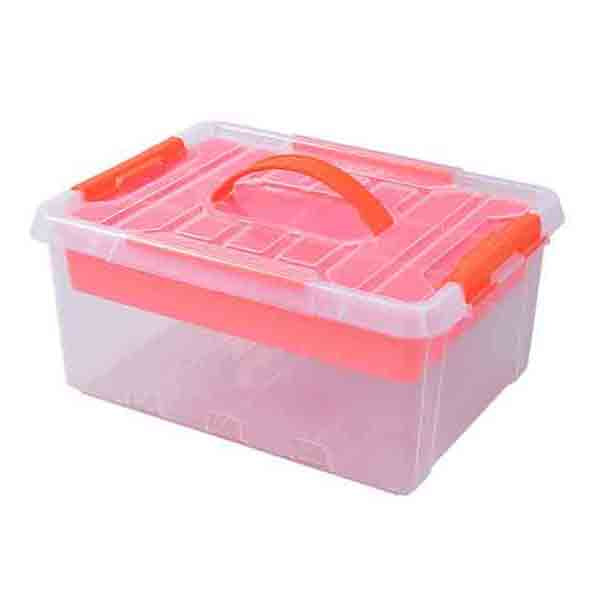 TACTIX 15L Clear Storage Box with Removable Tray Insert