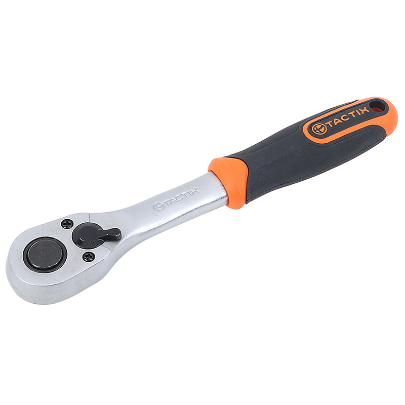 TACTIX 3/8in Drive Quick-Release Ratchet Handle with Soft-Grip