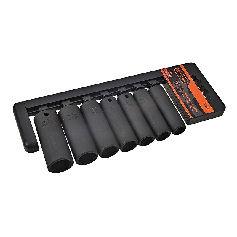 Tactix 7pc 1/2in Drive SAE Deep Impact Socket Set