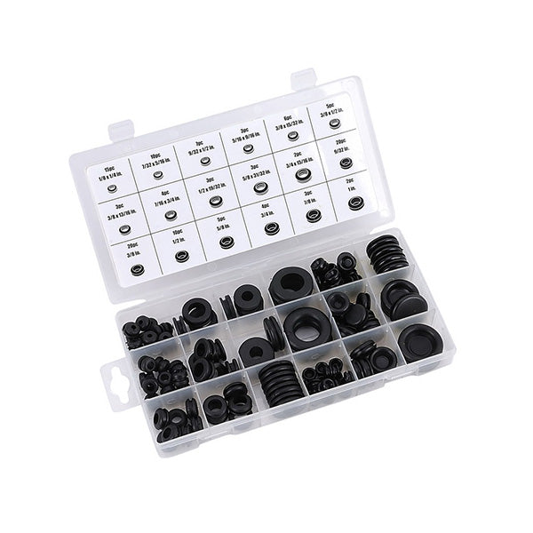 Tactix 125pc Assorted Rubber Grommets & Plug Set