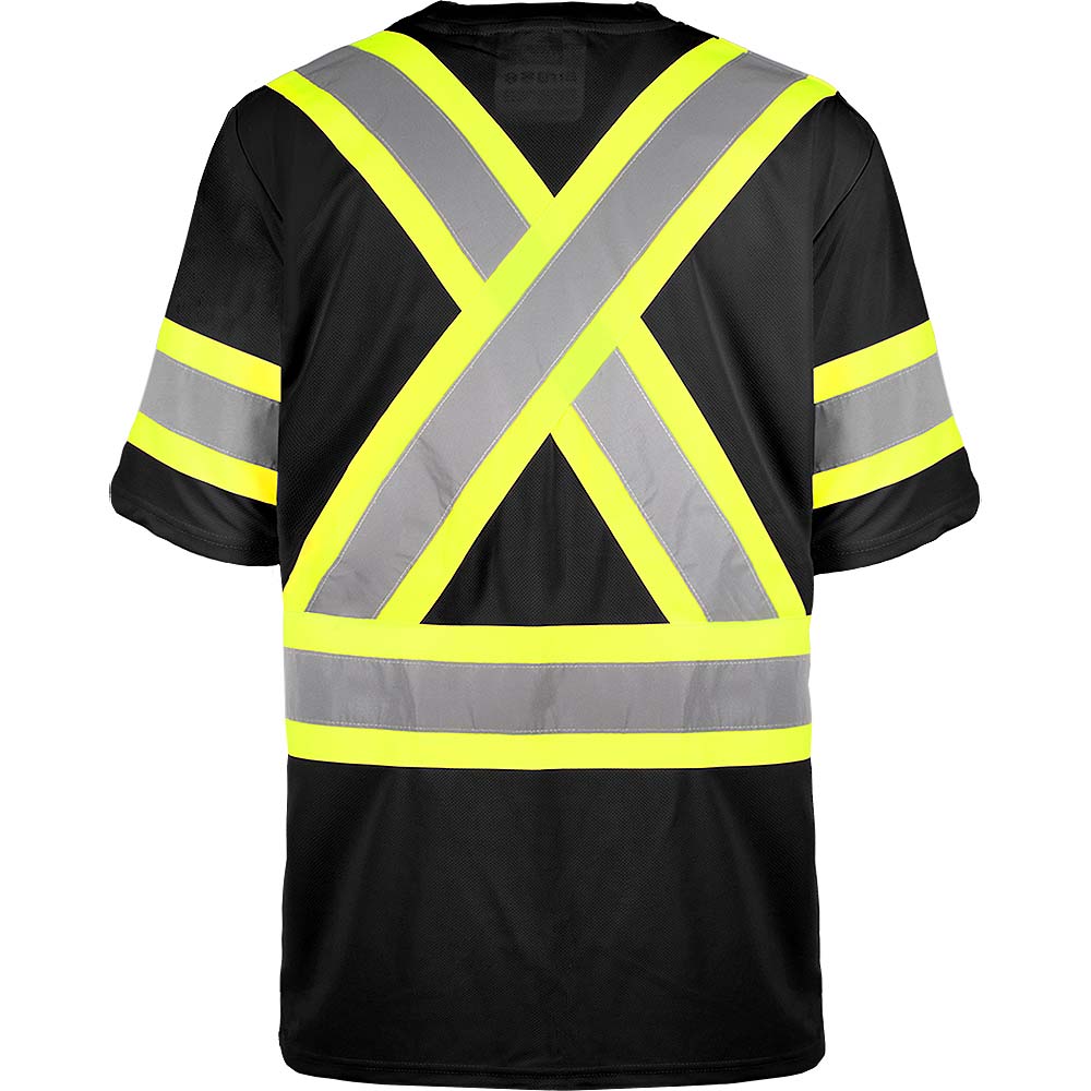 TERRA Hi-Vis Short Sleeve T-Shirt Black - Medium