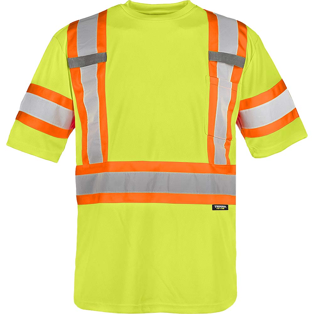 TERRA Hi-Vis Short Sleeve T-Shirt Yellows - Large